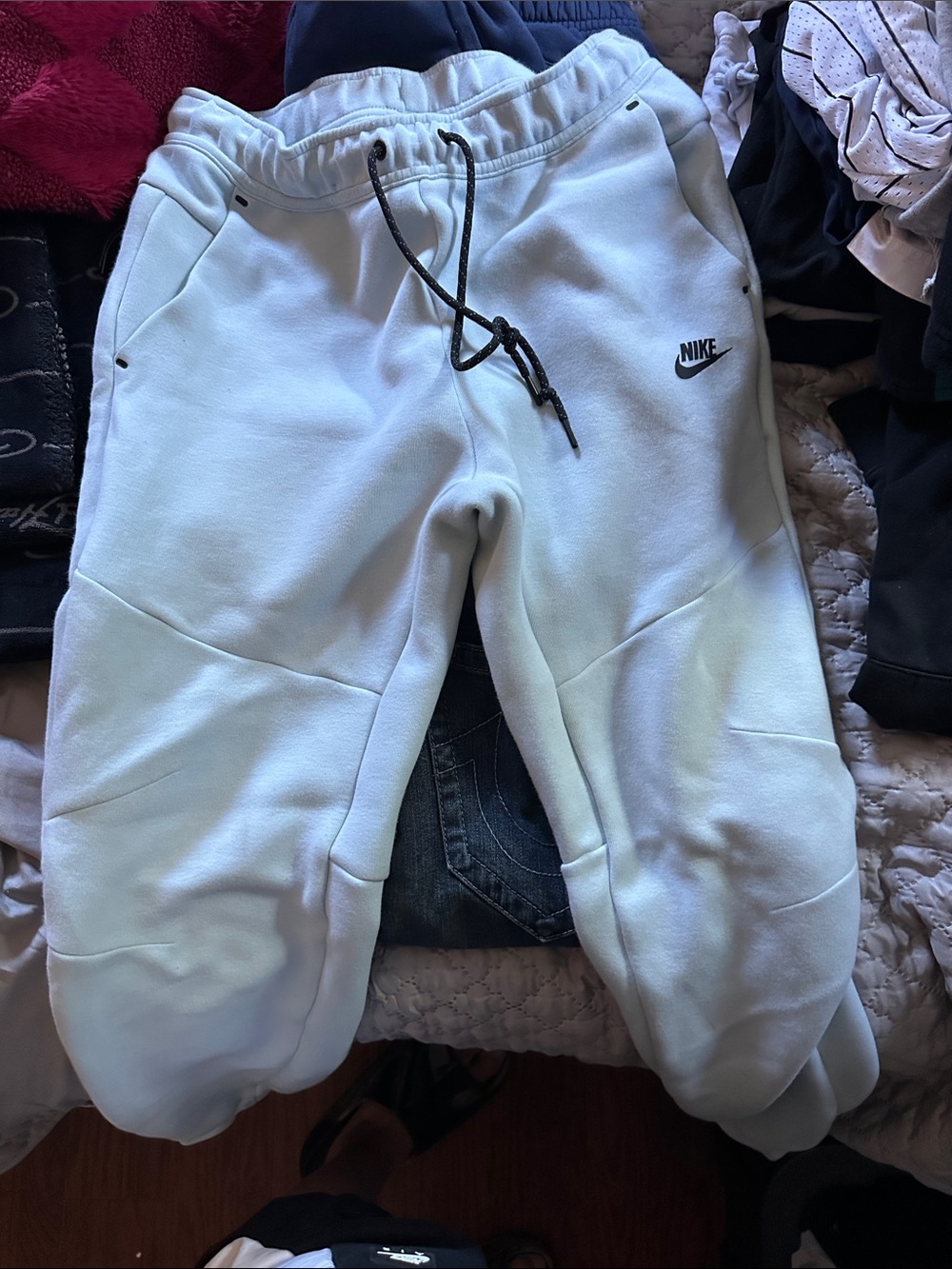Nike Pale Blue Fleece Joggers 8/10 condition with a few spots noted